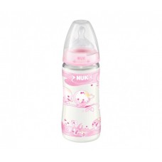 Бутылочка NUK First Choice Plus Baby Rose с силиконовой соской с рождения 300 мл пластик