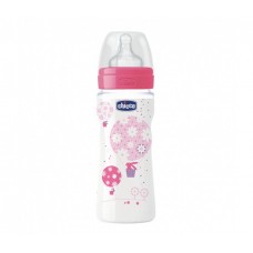 Бутылочка Chicco Well Being Girl силиконовая соска 330 мл